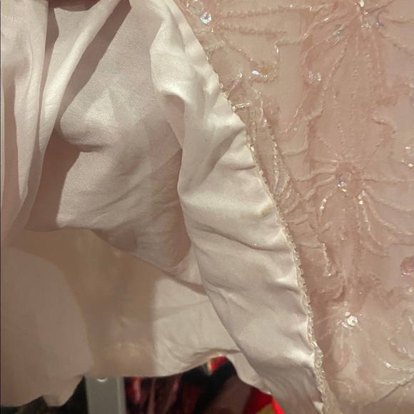 Vintage Laurence Kazar Light Pink silk Sequin Blouse Sz.PXL - Picture 5 of 8